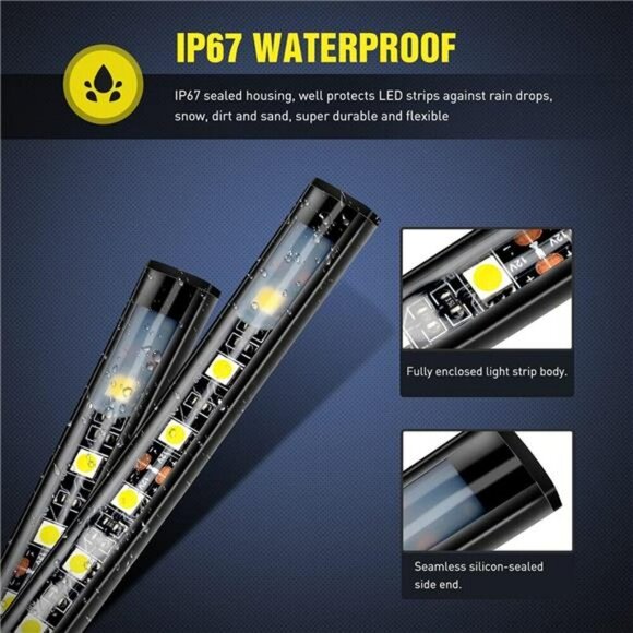 60 Inch LED Truck Bed Lights 2PCS Waterproof Strip Kit for Pickup SUV RV Boat - Picture 3 of 7